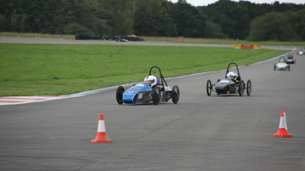 College Greenpower car during practice sessions