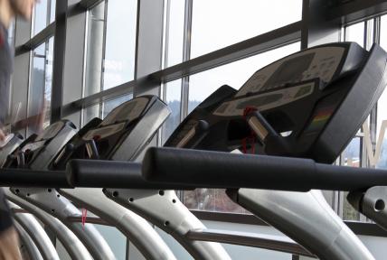 Treadmills within a gym