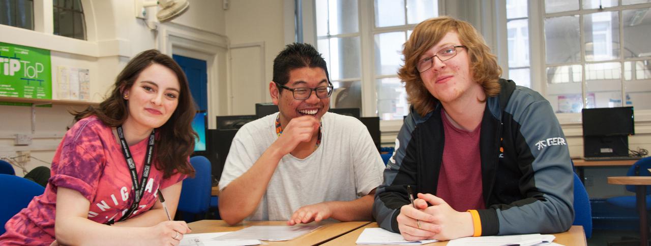 Students in classroom at Bournemouth & Poole College