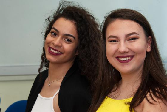 Two students applying for courses at Bournemouth & Poole College