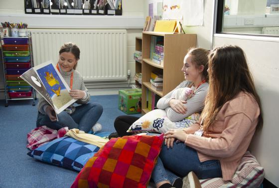 Care students in care classroom