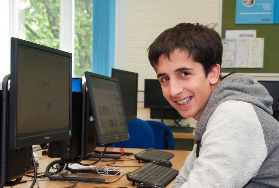 Bournemouth & Poole College students in a computing lesson