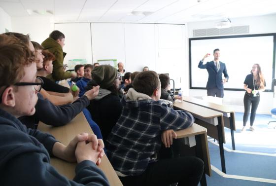 Students learning in lecture at Bournemouth & Poole College